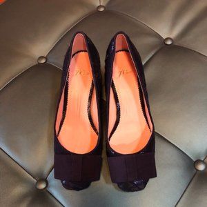 J.Crew Navy Brocade Sparkle Heels NWOT 7.5
